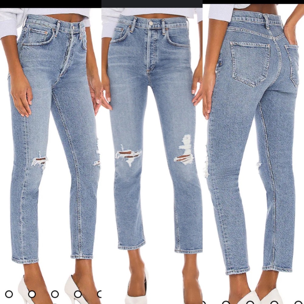Agolde “Riley” High Rise Distressed Jeans, Size 27. - Picture 2 of 14